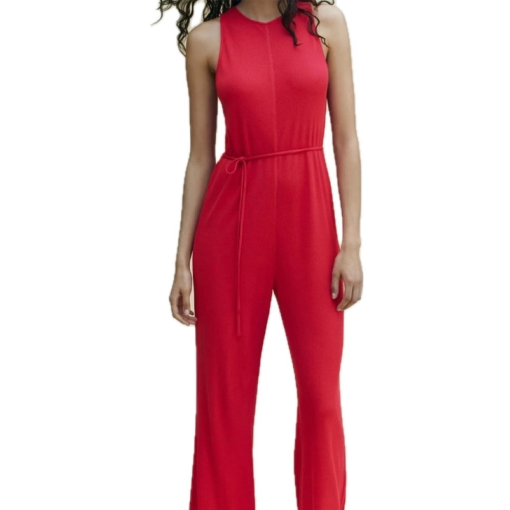 Zara Vibrant Red Low Back Jumpsuit